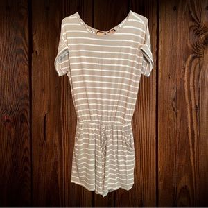 Stripe Romper with Elastic Waist